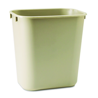 Trash Can: 14 qt, Rectangle, Beige
